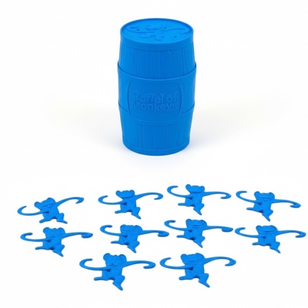 Hasbro Barrel of Monkeys Game Blue Classic Skill Toy 10 Monkeys 2012 USA